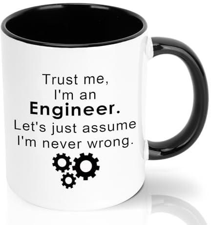 Engineer Gifts Ceramic Mug Birthday Gifts for Computer Civil Mechanical Electrical Software Engineers Engineering Students Teachers Birthday Christmas Valentines Retirement Gift for Engineer Friend