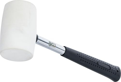 BGS 70139 | Gummihammer | Metall-Stiel | weißer Kopf | Ø 48 mm | 250 g | Stiellänge 195 mm | Kopflänge 80 mm | für Karosserie, Reifendienst und Pflasterarbeiten | gedämpfter Schlag