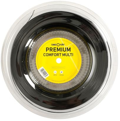 Tennis-Point Premium Comfort Multi Saitenrolle 200m Saitenstärke 1,32 schwarz