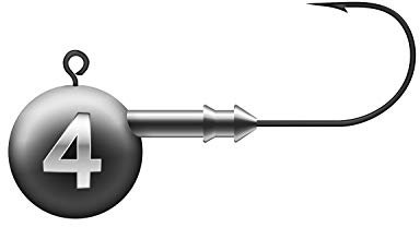 K.P Mustad Jigkopf Zink bleifrei Jig Haken 4 Gramm - Hakengröße 3/0-4 Stück
