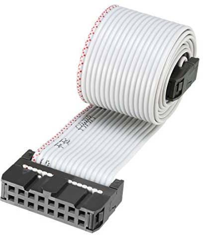 sourcing map IDC 16 Pin Flachband Draht Grau Flexibel Jumper Kabel 48cm 2.54mm Pitch de