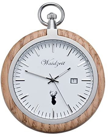 Waidzeit YT01 Barrique Bacchus Uhr Herrenuhr Holz Analog Datum Weiss