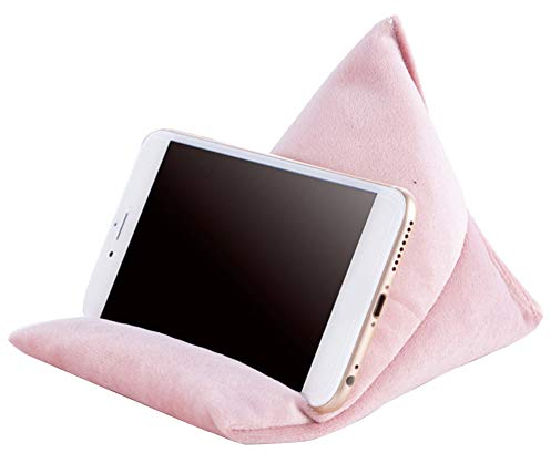 ZAK168 Handy Kissen, Mini Sitzsack Handy & Tablet-Halter, Weich Kissen Faul Ständer für Tablett, Smartphone, E-Reader, Alle Betrachtung Winkel, Ideal für Zuhause oder Reisen (S, Pink)