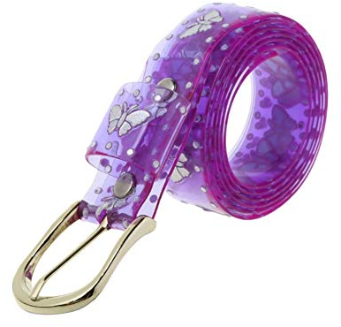 Taillengürtel mit Schnalle für Damen, Mädchen, Bonbonfarben, Holo, Schmetterling, fluoreszierend, transparent, für Jeans, Hosen, Kleider - - Einheitsgröße