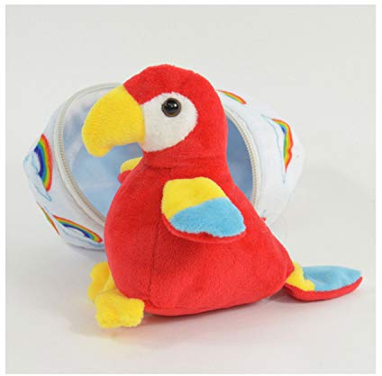 Kögler 75768 - Paul, Mini Papagei aus Plüsch im Ei, ca. 13 cm groß, kleines Plüschtier zum Kuscheln und Liebhaben, als kleines Geschenk für Kinder, Jungen und Mädchen