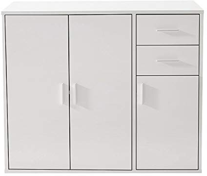 DT 100CM Sideboard Storage Cabinet Cupboard Display Shelf With Drawers And Doors (White)