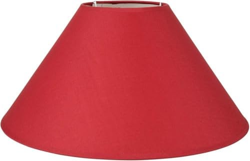 OSTARIA 93106 Abat-jour Rond Rouge Base 35cm Dim : D35xH20.5cm