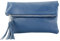 modamoda de T167 Damen Leder Umhängetasche Clutch Small handmade in Italy, Farbe:Saphirblau