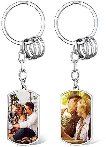 Custom4U Porte Clef Gravé 2 Photos Porte Clés Personnalisable
