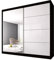 Fabryka Mebli Idźczak Kleiderschrank mit Spiegel - Schwebetürenschrank - Schlafzimmerschrank - 61 x 203 x 218 cm - Schrank für Schlafzimmer, Ankleidezimmer, Garderobe, Wohnzimmer - Schwarz, Weiß