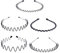 Binnan 5 Stück Metall Haarband Schwarz Wave Haarband Stirnband Haarschmuck Mädchen Set Haar Hoop Elastische Haargummis für Damen und Herren