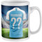Personalised Supporters Mug, Football Kit Shirt Name and Number Coffee Cup, All Teams and Colours. Fan Birthday Gift Idea for Son, Daughter, Mum, Dad, One Size, Sky Blue White