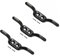 TERF® Heavy Duty Antique Black Rope Cord Cleat Hooks 90mm [3.54''] Washing Line Blind Curtain Ship Flagpole Cord Rope Cleat Hooks with Fixing Screw and Multi Purpose Use - Pack of 3