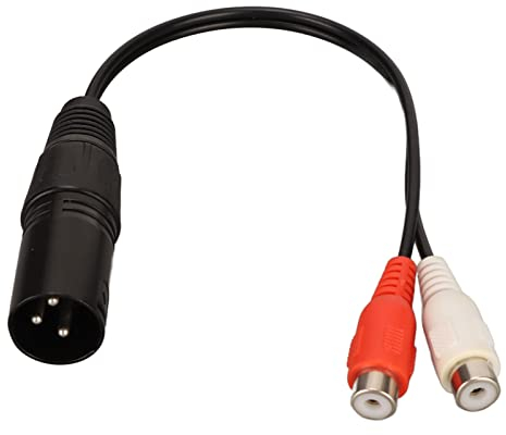 ASHATA XLR to Dual RCA Cable, XLR Male to 2 RCA Female Y Splitter Cable, Noise Cancellation XLR to 2 RCA Y Splitter Cable, for Mixer, Power Amplifiers