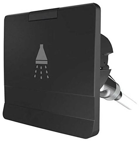 Chrom SHOWERHEAD+Black SQUARCOVER+3MHOSE