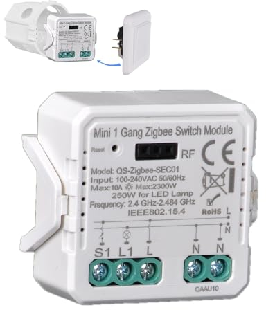 ZigBee interruptor tuya inteligente Mini DIY RF módulo interruptor luces compatible con la aplicación Smart Life/Tuya, 1Gang module 220v-240v Compatible con Alexa y Google Home
