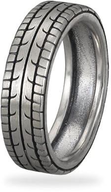 ioKioy - stylischer Herrenring aus massiven 925 Sterling Silber, Handgeschmiedet, Ring Herren im extravaganten Tyre Design, exklusives Herren Schmuck (59 (18,89 mm))