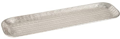 Vassoio orientale in alluminio Jabar, 45 cm, vassoio da tè marocchino in colore argento, vassoio in argento orientale, decorazione orientale sul tavolo