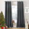 PONY DANCE Schlafzimmer Gardinen Samt Grau (300g/m²) Schwere Vorhänge Kälteschutz Thermogardine Samtvorhang mit Ösen Verdunkelnde Gardinen Velvet Blackout Curtains, 2er Set H 220 x B 132 cm