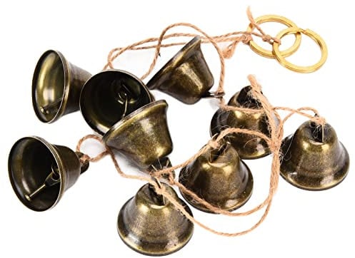 Cloches Artisanales, Cloches Suspendues en Bronze, Cloches de Noël Vintage Couleur Laiton Clochette Grelot pour Carillons éoliens, Sonnette D'effraction, Décoration d'arbre de Noël, de Mariage