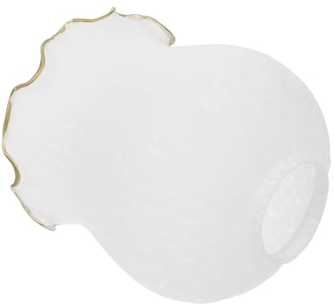 HOMSFOU Lampenschirm Aus Weißem Glas - Lilien- und Tulpen-Lichtabdeckungen, Blumen-Design, Ersatz-Glühbirnenabdeckung, Pendelleuchtenschirm E27 Für Nachttisch-Stehlampe