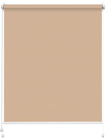 Rettika Sichtschutz Rollo ohne Bohren - Blassebeige, Breite: 140cm, Höhe 150 - Rollos für Fenster ohne Bohren, Fenster rollos für innen, Jalousien zum Klemmen, Klemmrollo