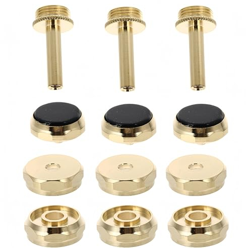 12-teiliges Trompeten-Zubehör, CAASFOOY Kleiner Knopf Musikinstrument, obere und untere Abdeckungen aus Metall, Knöpfe, Pleuel, Ersatzteile für Trompete