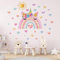 Aolso Wandtattoo Regenbogen, Wandtattoo Regenbogen Sonne Wandaufkleber, Wandaufkleber für Babyzimmer, Wandsticker Wanddeko für Mädchen Kinderzimmer Schlafzimmer Wohnzimmer (Sonne)