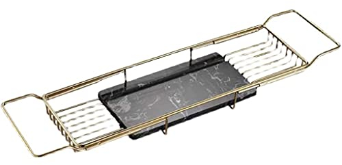 Startseite Messing Badewanne Tablett Bad Tablett Spa Badewanne Caddy Organizer Buch Wein Tablet Halter Leseregal verstellbar