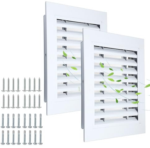 Kokone Giebel-Entlüftung, Aluminium, 30,5 x 30,5 cm, mit Bildschirm und Schrauben, stilvolle Dachbodenlüftung für Zuhause, Wand, Decke, luftstabiler Grill-Entlüfter für Garage, um Wärme und