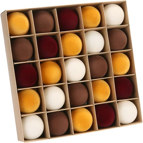 Sea Team Paquete de 25 bolas de Navidad de terciopelo – Adornos decorativos de plástico irrompible para árbol de Navidad, 60 mm/2,36 pulgadas, para árbol de Navidad, guirnalda – otoño amanecer
