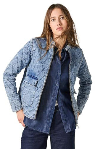 CECIL Damen B212282 Gesteppte Jeansjacke, mid Blue wash, XXL