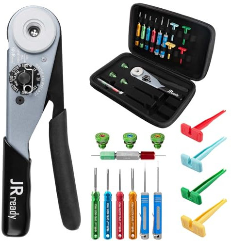 JRready ST2178 Deutsch Crimpzange mit drei Positionierern und Entfernungswerkzeugen für 12#, 16# und 20# Kontakte – ACT-HDT Crimpzange für Automobile, Lastwagen, Busse und Boote