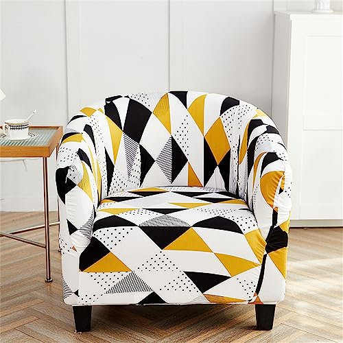 Hearda Housse Fauteuil Géométrie 1 Place, Extensible, Club, Cabriolet, Lavable Housse de Canapé, Salon Protecteur de Tub Chair (Géométrie Colorée)