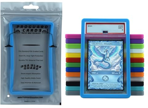 ProGuard Cards PSA Slab Guard Bumper for Standard PSA Graded Cards | Strong TPU, Exact Fit, Snap Tight Protection | Shock Absorption | Matte Finish PSA Slab Guard Protector (Light Blue)