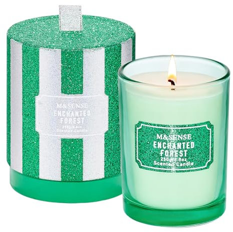 M&SENSE Duftkerzen Enchanted Forest Zedernholz Duftkerze im Glas 250g 50 Stunden Dauerbrenner Sojawachskerze Saubere Verbrennung ungiftige Bio Kerze Geschenk für Frauen geeignet für Heim Deko