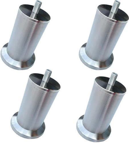 DOREVIA 4 Stück Metallmöbelfüße, gebürsteter Edelstahl, Schrank, Couchtisch, TV-Schrankfüße, Badezimmerschrank-Stützfüße, Silber (17,5 cm/6,9 Zoll)(73cm/28.7in)