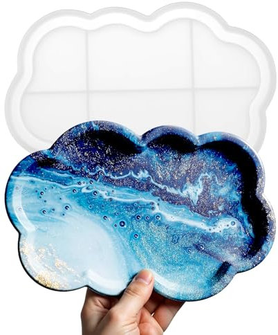 Moule en silicone en forme de nuage pour béton, plateau de rangement, assiette à bijoux, dessous de verre et décoration d'intérieur créative, moulage époxy