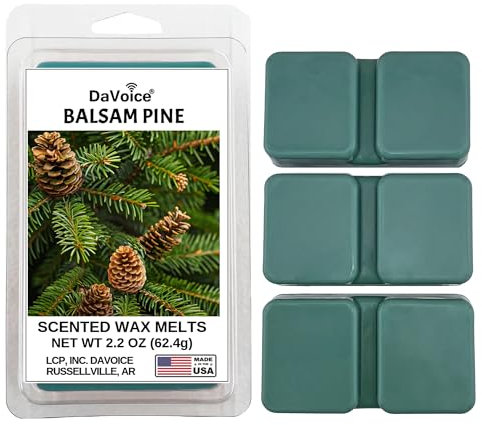 DaVoice Weihnachtswachs in den USA hergestellt, stark duftende Sojawachswürfel für Wärmer | Urlaubsdüfte : Balsam Kiefer Wachs schmelzen, Weihnachtsbaum Wachsschmelzen | Langlebige