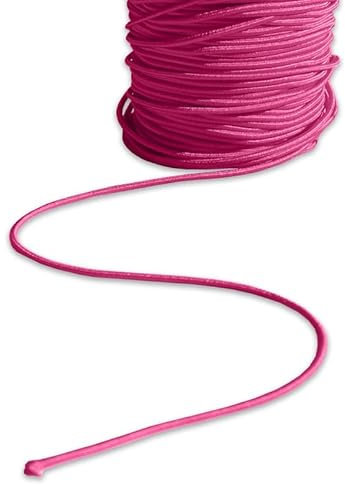 Bright Pink 3mm Elastic Cord Round Thread for Masks, Hats, Jewellery Crafts, Hair Accessories Threading Tags - Stretchy Beading String (Bright Pink - 3mm - 3 Meters)