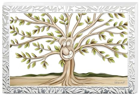 Holyart Albero della Vita cornice argento Sacra Famiglia Valenti 12x18 cm