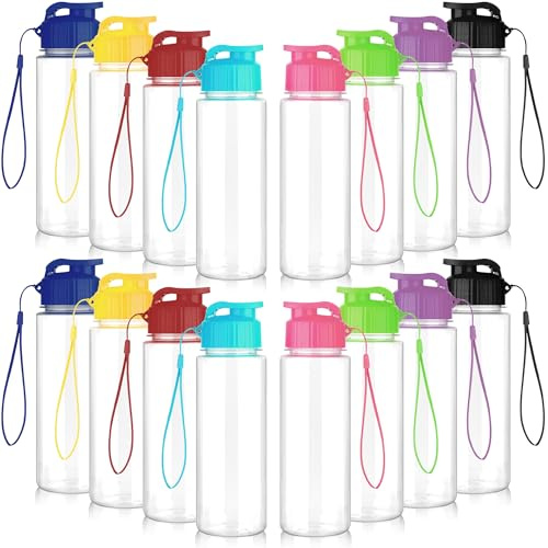 LYDTICK 16 Pack Bulk Water Bottles-17oz Plastic Sports Water Bottles for Kids and Adults Leak Proof, Reusable for Gym Travel School Office, Multicolor