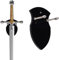Ysislybin Sword Wall Mount, Acrylic Axe Rack Display Mount for Single or Double Swords, Medieval Katana Wall Mount Holder, Axe Wall Hanging Stand Vertical Display and Decoration (Black 1 set)