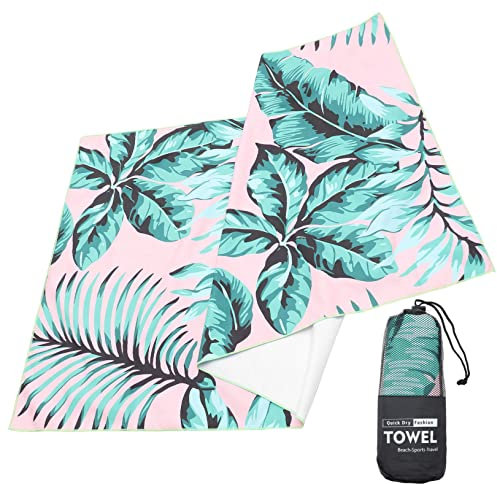 YOSADIER Toalla De Playa De Microfibra De Secado Rápido Toalla Decorativa para Piscina para Playa Gimnasio y Viajes Bolsa De Malla Incluida Diseño Plátano