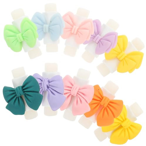 Didiseaon 10pairs Cartoon Bowknot Cable Protectors Usb Data Cable Protective Cover Adorable Protection Sleeve for Charger Wire for Home Supply