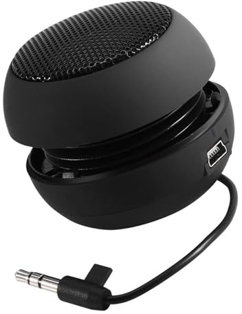 WAONIQ Mini portátil de 3.5 mm de Altavoz Fuerte de la batería incorporada para teléfonos móviles mp3 PC portátil (Black)