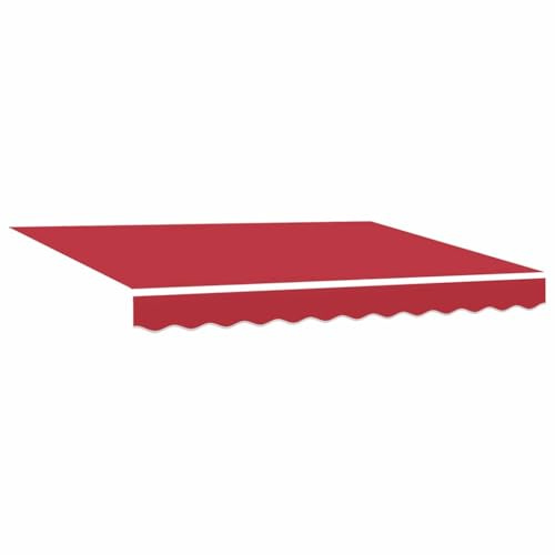 vidaXL Markisenersatzstoff Rot 3,5 x 2 m Polyester, Balkon-Sichtschutz, modernes rechteckiges Sonnendach, strapazierfähiger UV-beständiger Stoff, wetterfester Unterstand