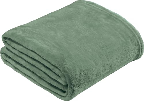 REDBEST Microfaserdecke Amarillo, Fleece-Wohndecke, Sofadecke Jade Größe 150x200 cm - kuscheliger Teddyfleece, extra weich warm, pflegeleicht, waschbar