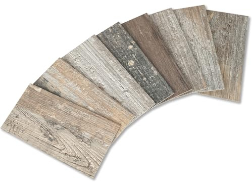 100 Pieces Peel and Stick backsplash 3 x 6 Inches 3D Wood PVC Composite Wall Tile Stick on Backsplash Tile for Kitchen Bathroom, Laundry Room, Camper, Fireplace