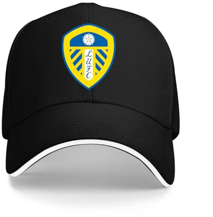 Vouttvii Baseballkappe für Leeds United, schwarz, verstellbar, Sandwich-Hut für Herren, Hüte für Damen, Schwarz , Einheitsgröße